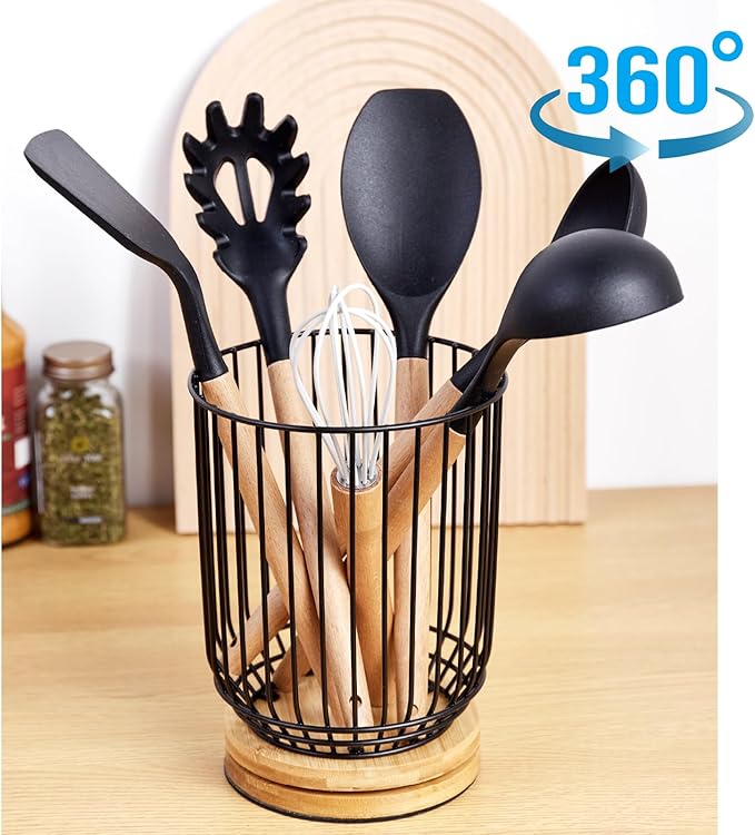 WDT Tool Utensil holder for Kitchen Counter，Large Utensils Holder For Farmhouse - Image 2