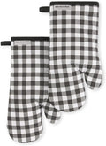 KITCHENAID Gingham Oven Mitt 2-Pack Set, Matte Black by KitchenAid
