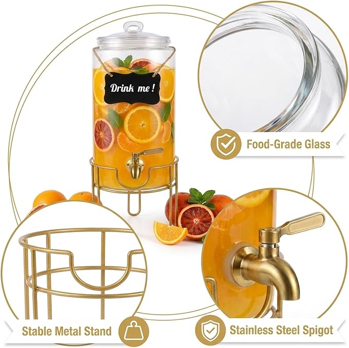 Drink Dispensers for Parties 1 Gallon, Bevarage Dispenser - Image 2