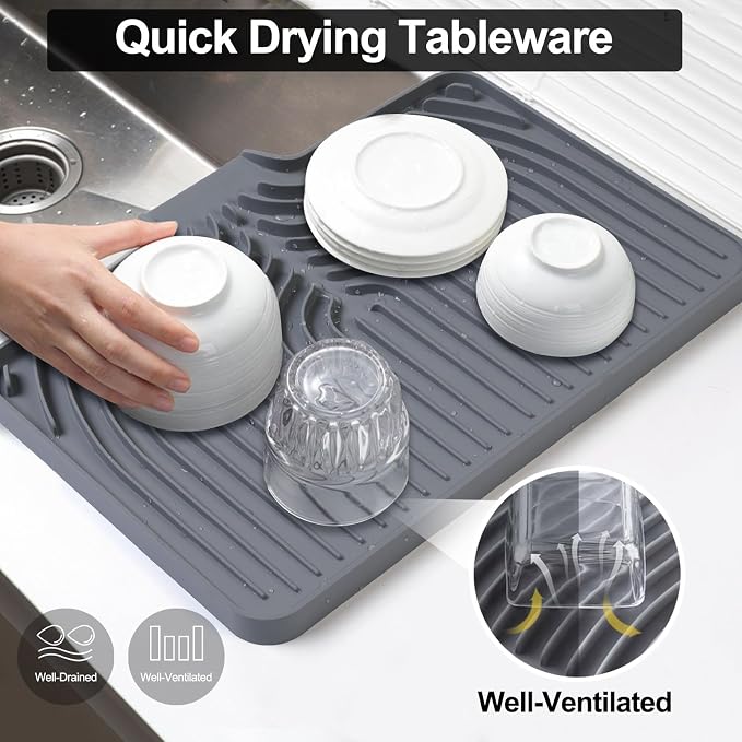 Dish Drying Mat for Kitchen Counter, - Image 6