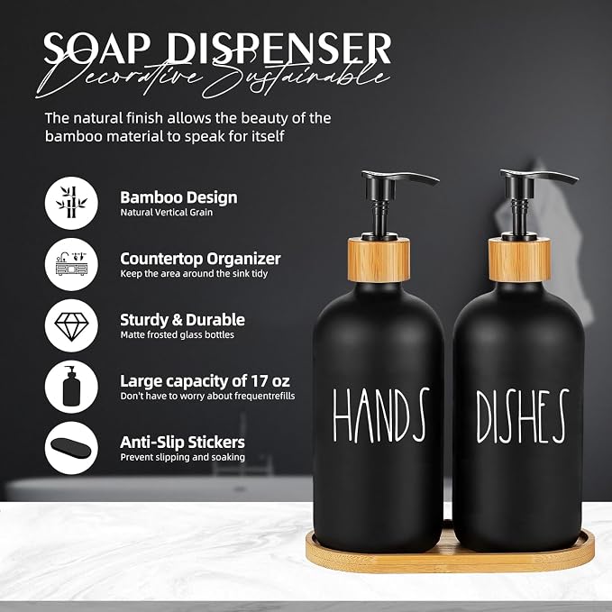 Arktek Glass Soap Dispenser Set - Image 3