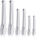 6 Pack Buffet Tongs, Stainless Steel Serving Tongs Serving Utensils 7Inch by Must-havesForYourKitchen