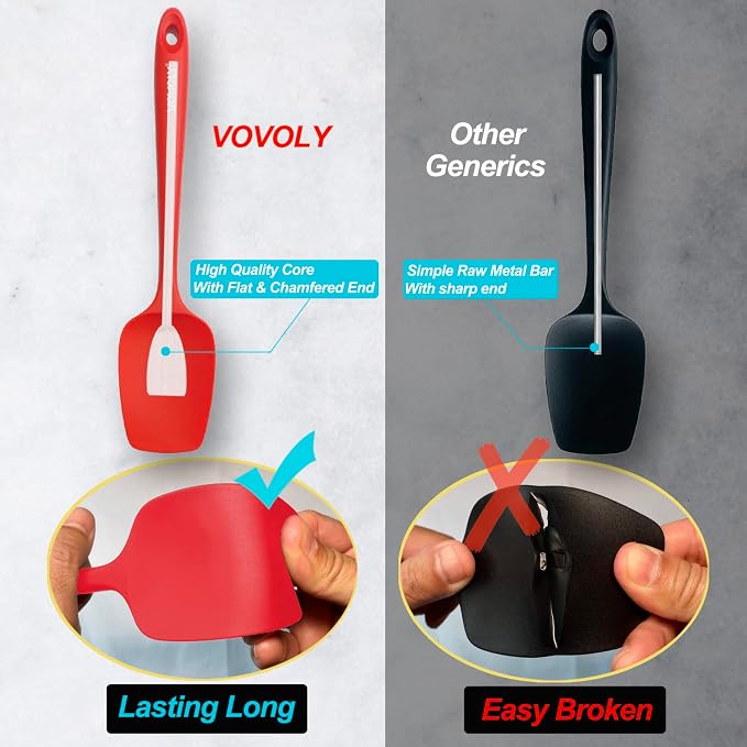 Silicone Spatula Set, Heat Resistant Rubber Spoon Spatula - Image 4