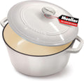 MUELLER HOME 4.5 QT Enameled Cast Iron Dutch Oven, Heavy-Duty Casserole Dish by MUELLERHOME