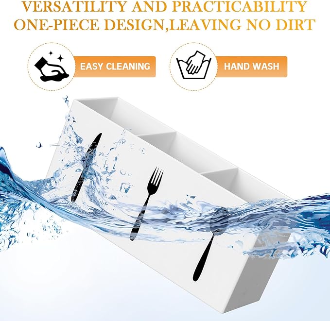Suzile Acrylic Cutlery Storage Organizer Bin Silverware Caddy Countertop Knife - Image 3