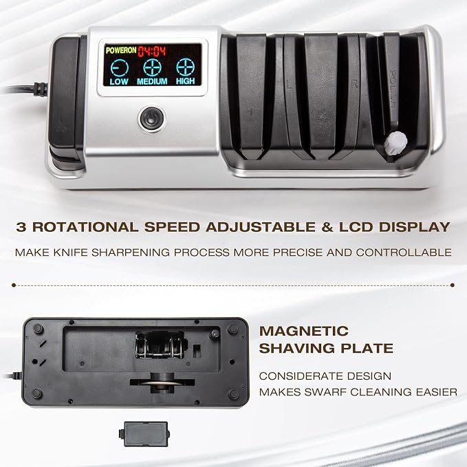 Silver Professional 3-Stage Electric Knife Sharpener - Image 6