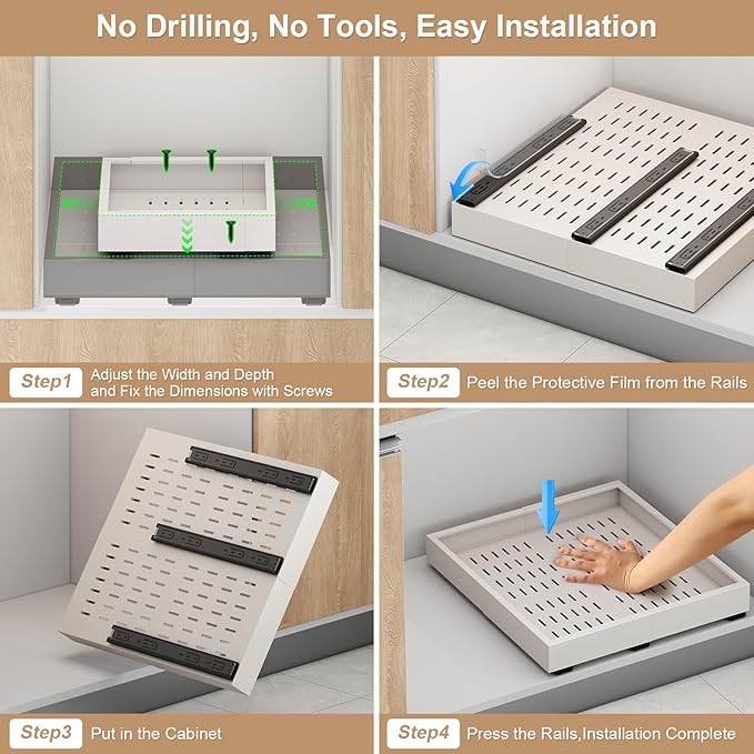 Pull out Cabinet Organizer, Expandable Width, Depth - Image 6