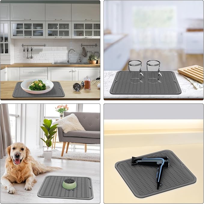 ZLR Silicone Dish Drying Mat for Kitchen Counter, Eco-Friendly Fast Dry Dish Mat - Image 9