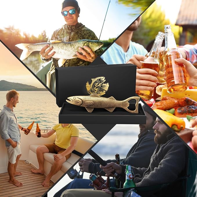 Unique Fishing Gifts for Men, Vintage Beer Bottle Opener Fathers Day Birthday - Image 5