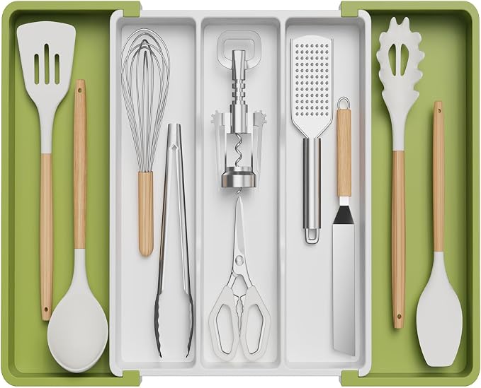 Lifewit Utensil Organizer for Kitchen Drawers, Expandable Cooking Utensil Tray by Lifewit