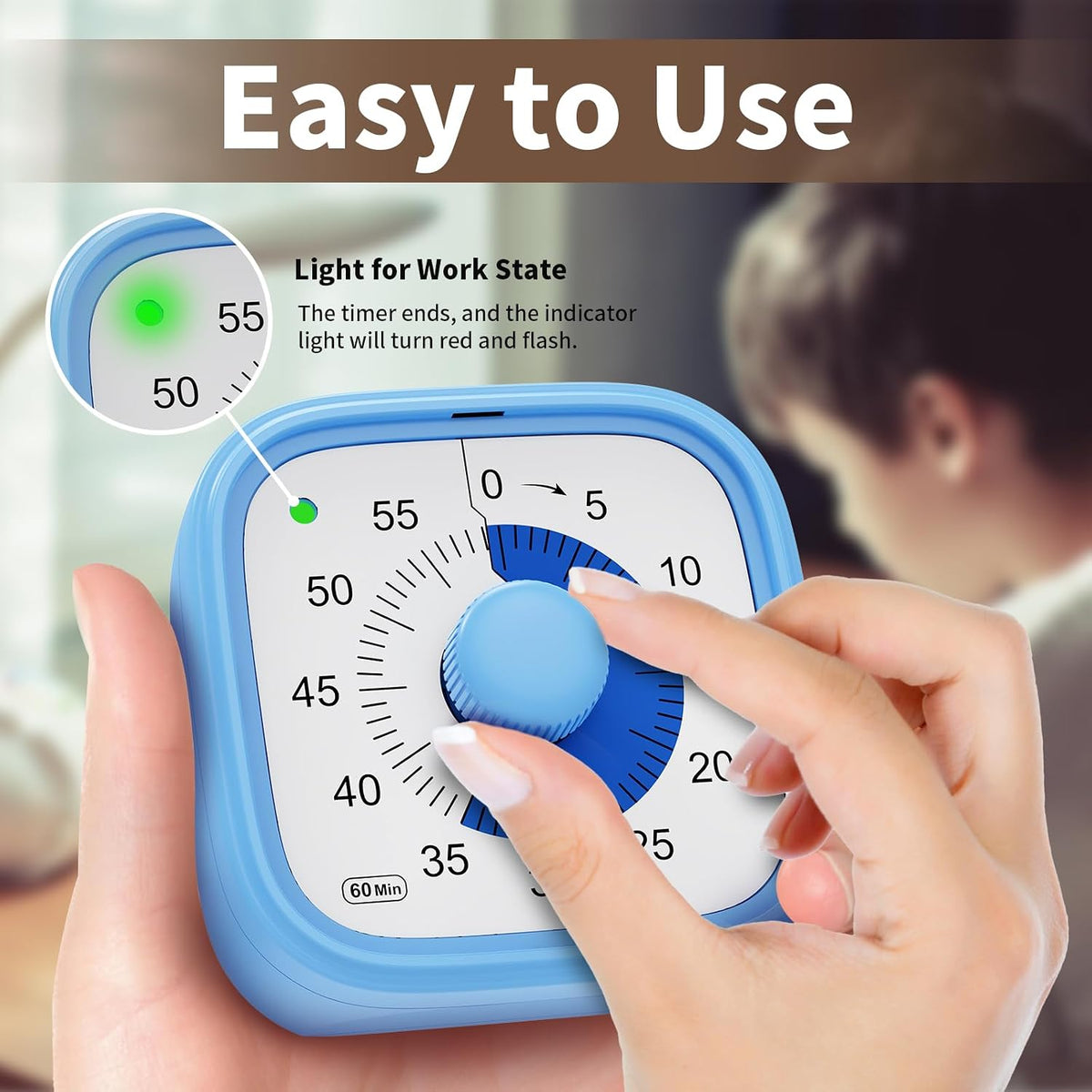 Visual Timer, Pomodoro Timers for Kids Adults, 60-Minute Countdown
