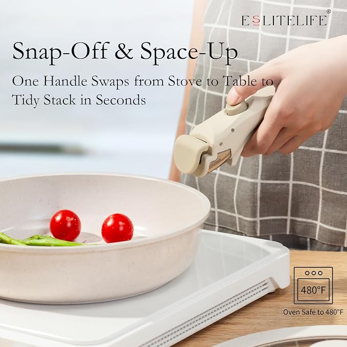 ESLITE LIFE Nonstick Ceramic Frying Pans Skillets Set - Image 4