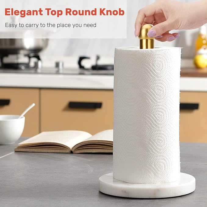 Heavy Weighted Paper Towel Holder, Easy One-Handed Design - Image 5