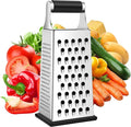 Supercenter Cheese Grater, Size 4-Sided Stainless Steel Box Grater, Food by Supercenter