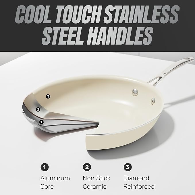 GOTHAM STEEL 20 Pc Ceramic Cookware Set Nonstick, Ceramic Pots and Pans Set Non - Image 8