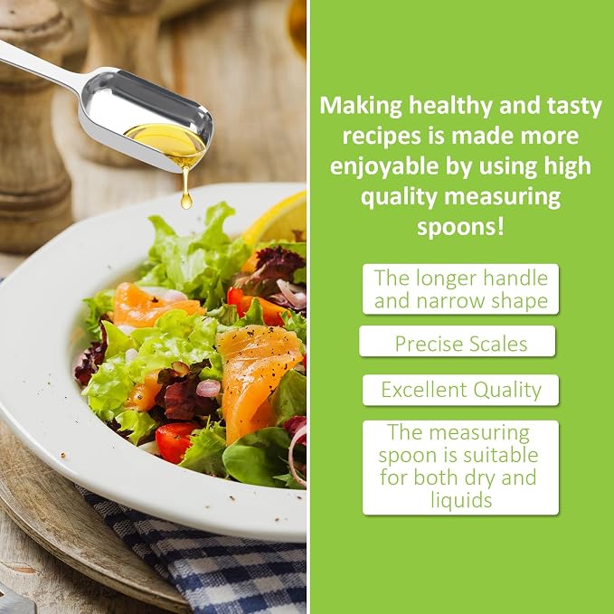 2 Pcs 1 Teaspoon Stainless Steel Single Measuring Spoon, Long Handle Metal - Image 3