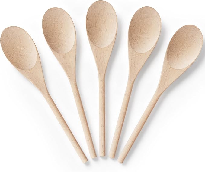 Wooden Spoons for Cooking, MORGLES 10-Inch Serving Spoons for Stirring Mixing by Morgles