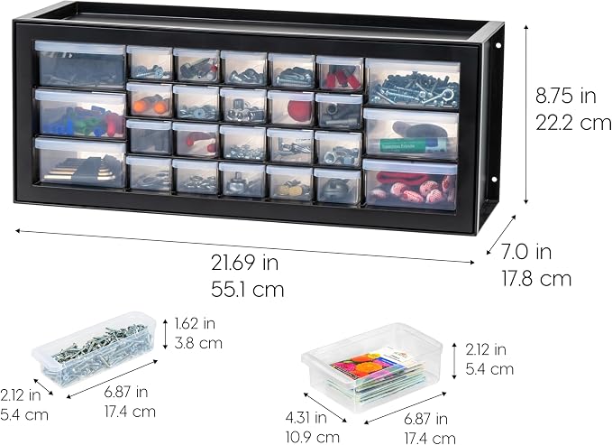 IRIS USA Plastic Storage Drawers, Made in USA, 26-Drawer Organizer Cabinet - Image 3