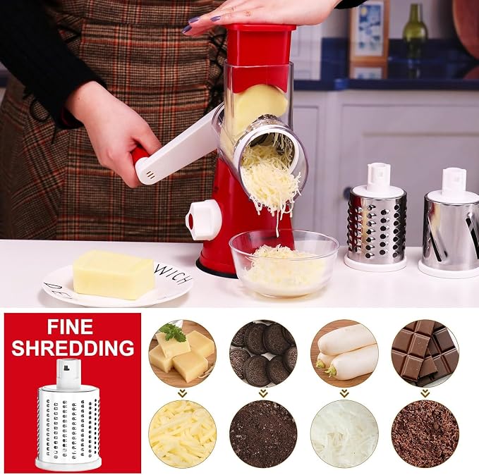 Cambom Rotary Cheese Grater Hand Crank Cheese Shredder - Image 3