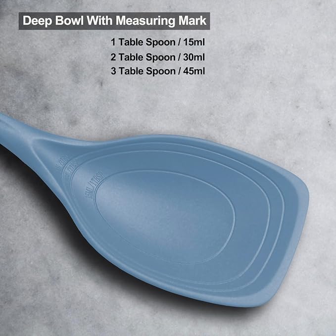 Large Silicone Cooking Spoon, Non-Stick Solid Spoon set - Image 3