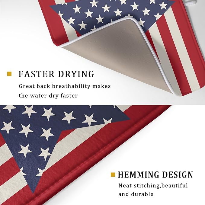 Blue Star Patriotic July of 4th Dish Drying Mat - Image 3