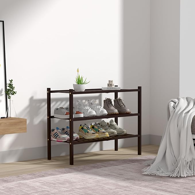 ROMGUAR CRAFT 3 Tier Bamboo Shoe Rack - Image 7