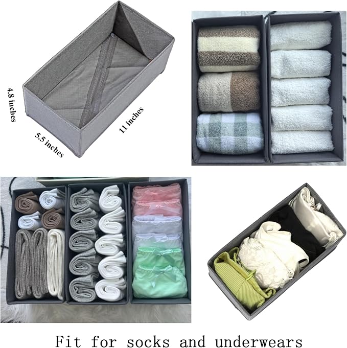 Bructhun Sock Drawer Organizer 3 Pack - Image 4