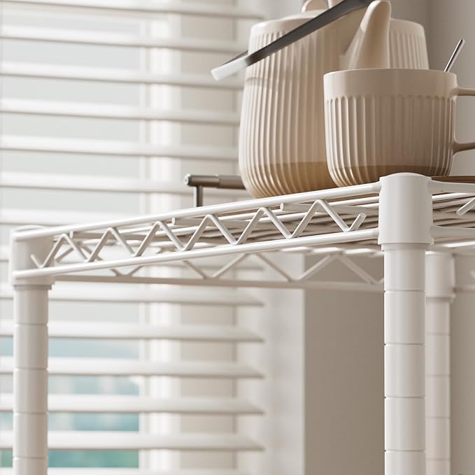 SINGAYE 3 Small Shelves Storage Shelf Wire Shelving Unit Metal Shelf Adjustable - Image 9