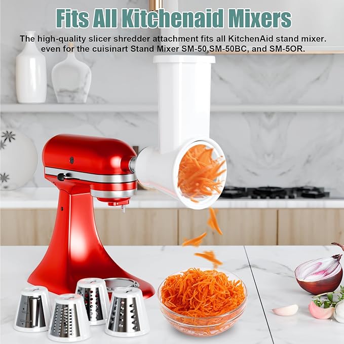 Slicer Shredder Attachment for KitchenAid Stand Mixer, Cheese Grater Attachment - Image 4