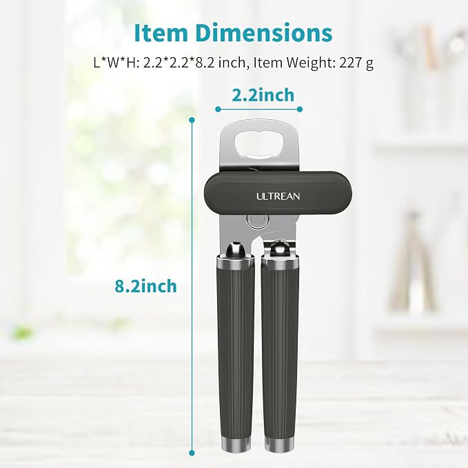 Ultrean Manual Can Opener Bottle Opener, Heavy Duty Stainless Steel Smooth Edge - Image 7
