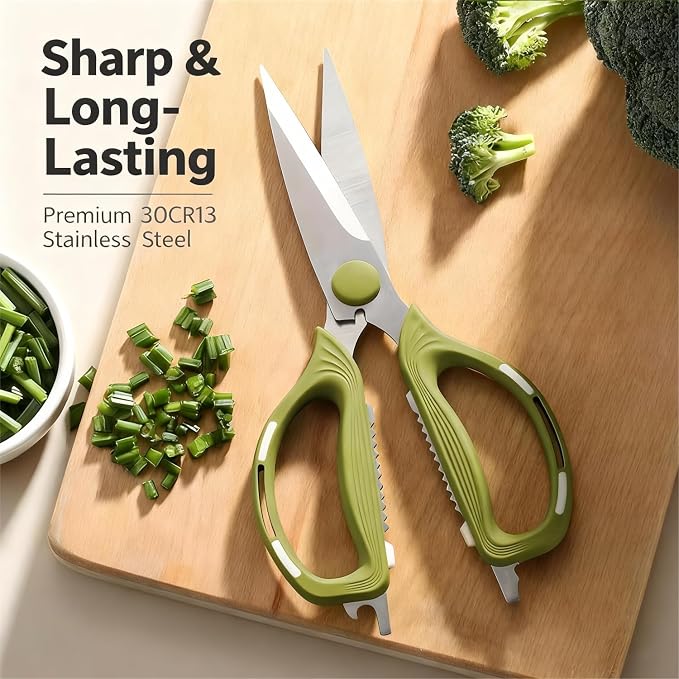 Kitchen Shears Scissors Food Scissors, 8-in-1 Multifunction Japanese Stainless - Image 2