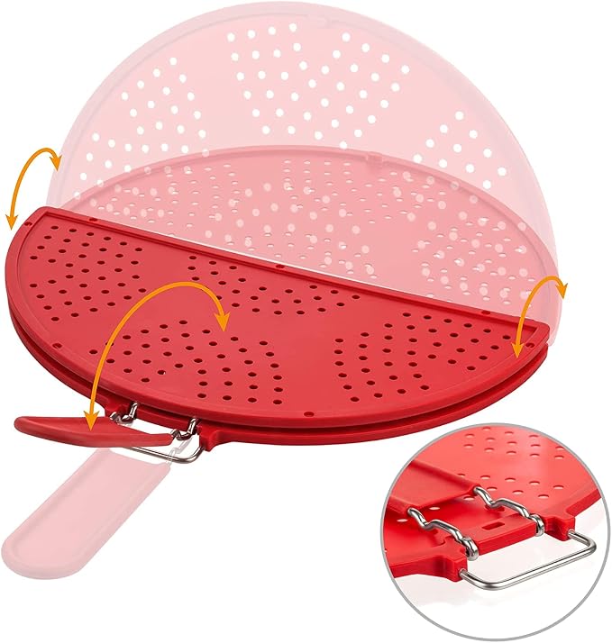Splatter Screen for Frying Pan Foldable Grease Splatter Guard Silicone Splatter - Image 5