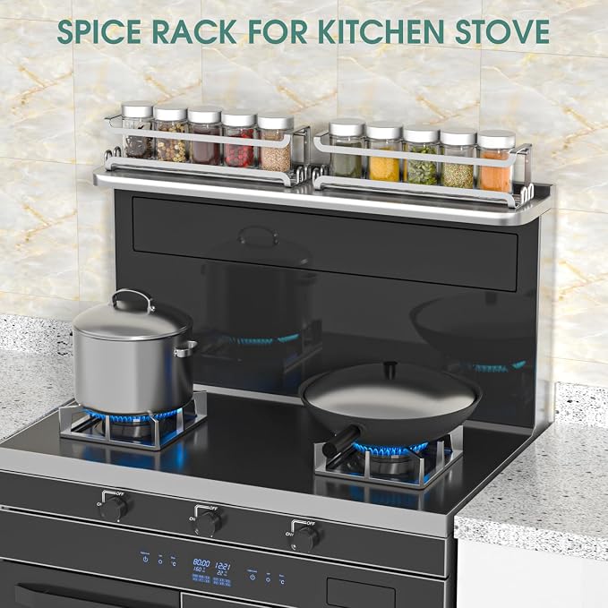 LUCYCAZ 2 Pack Wall Mounted Spice Rack - Image 8