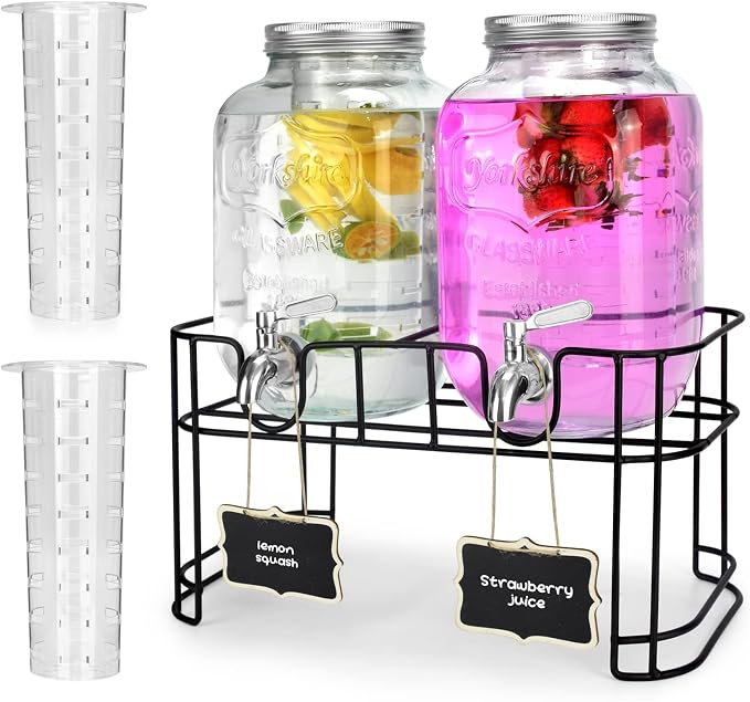 1 Gallon Glass Drink Dispensers by DD%26HAPP