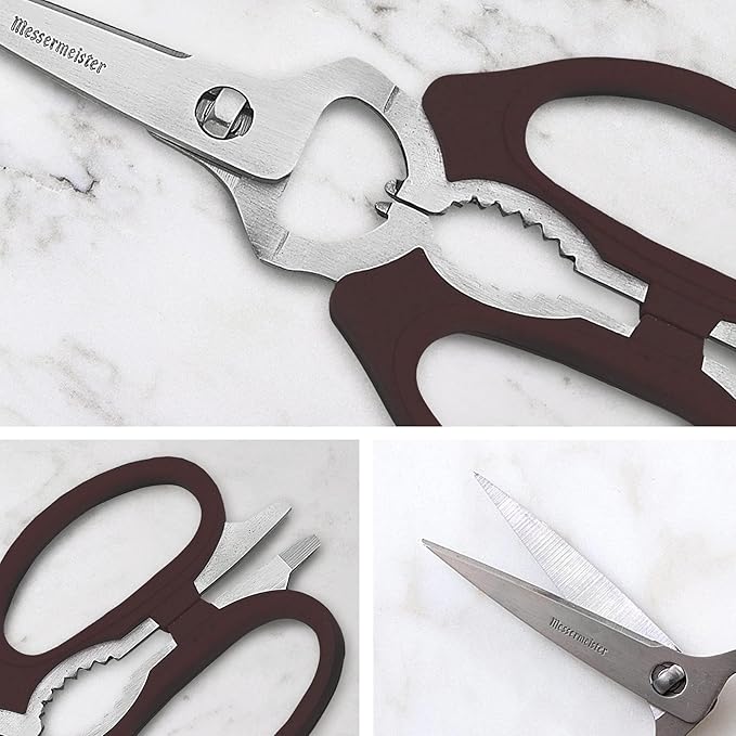 Messermeister 8-Inch Take-Apart Kitchen Scissors, Nut Cracker, Jar Lid - Image 4