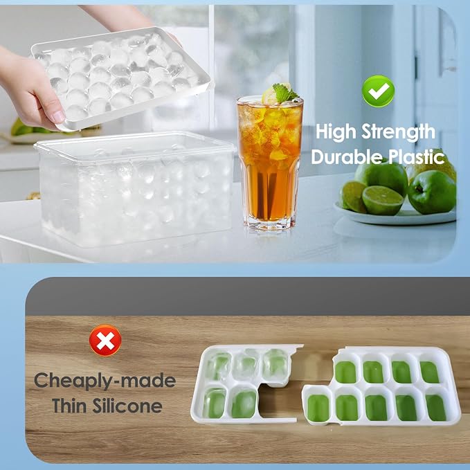 WIBIMEN Ice Cube Tray with Lid and Bin - Image 7