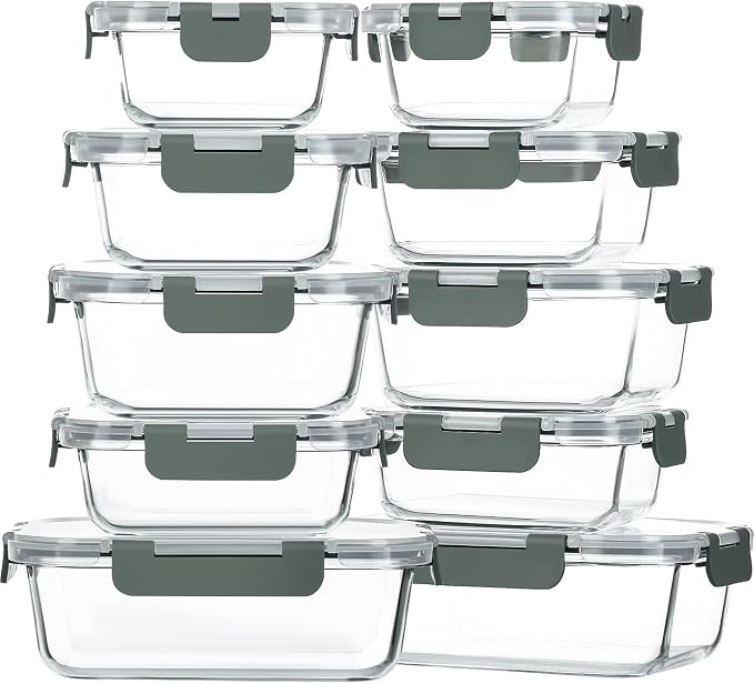 M MCIRCO 10-Pack Glass Food Storage Container by MMCIRCO