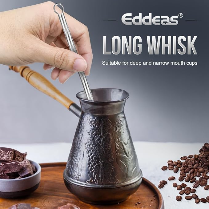 Long Mini Whisks Stainless Steel, Eddeas Skinny Small Whisk 10 inch Tiny Whisk - Image 4