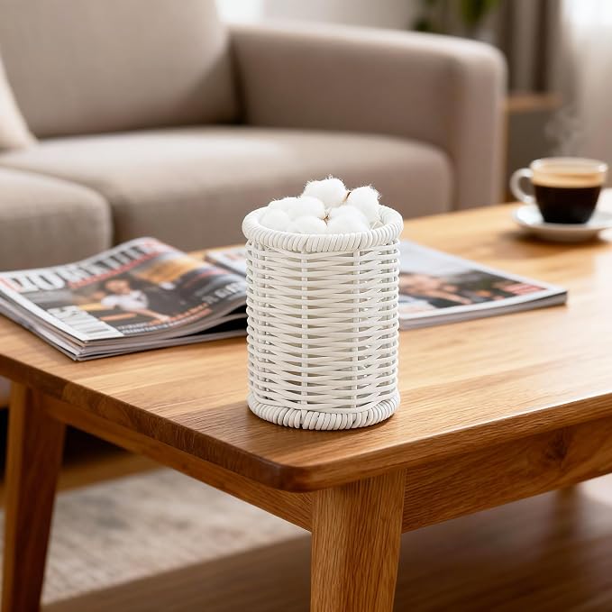 Rattan Jars, Rattan Desk Organizer, Bathroom Essentials Accessories Decor - Image 7