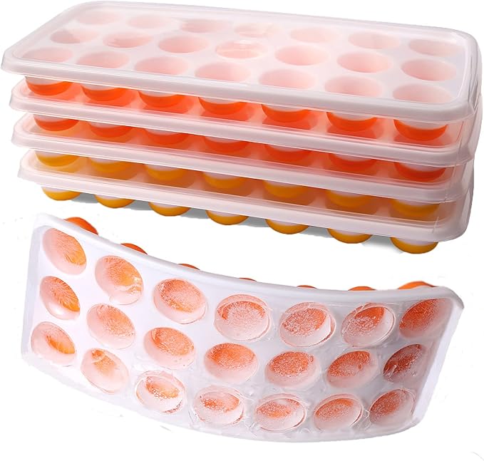 Ice Cube Trays with Lids BPA Free, Dishwasher Safe by Select4U