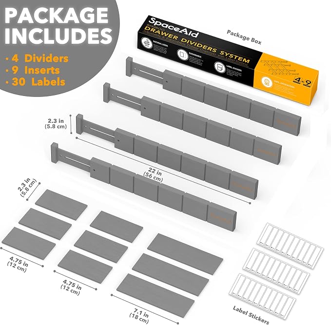 SpaceAid Bamboo Drawer Dividers - Image 4