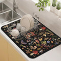 Kitchen Countertop Dish Drying Mat, Super Absorbent Coffee Bar Mat by Kuyig+Home