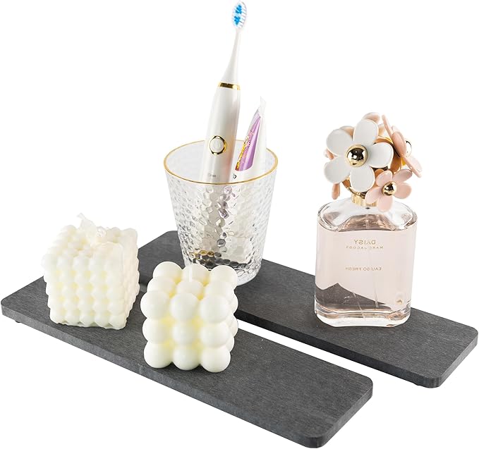 NiuYichee 2 Pcs Water Absorbing Stone Trays, Kitchen/Bathroom Sink Soap Dish by NiuYichee
