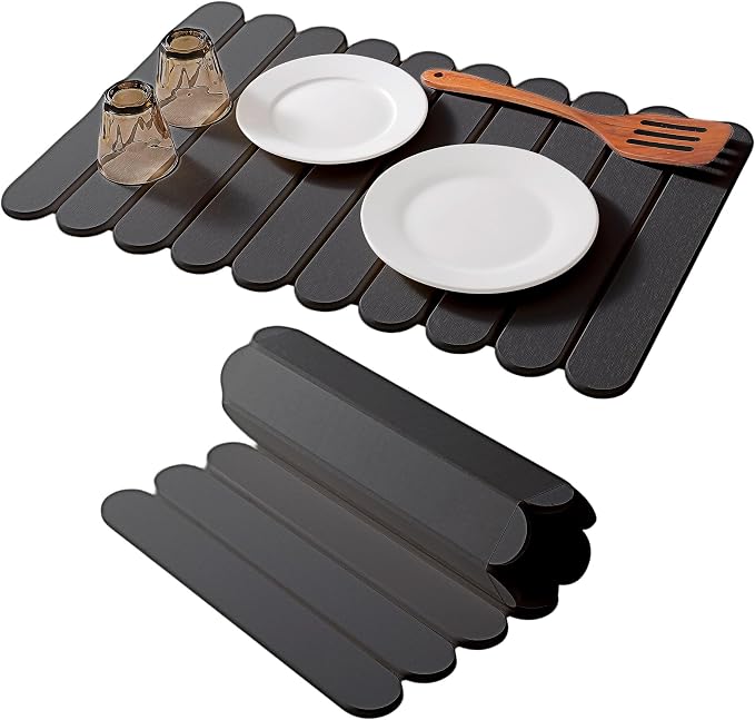 24"×16" Grey Stone Dish Drying Mats by Unknown