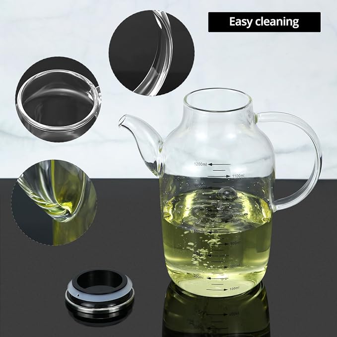 QWORK 1200ML/40Oz Large Glass Cooking Oil Bottle - Image 5
