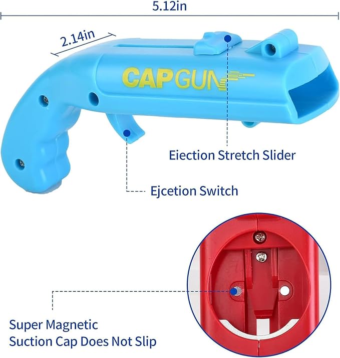 Bottle Opener with Cap Launcher – Funny Shooting Gun - Image 2