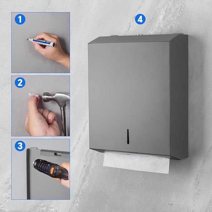 Paper Towel Dispenser Wall Mount Commercial c-fold/Multi-fold/Tri-fold - Image 3