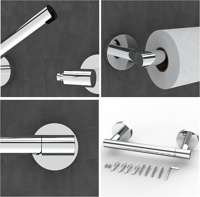 RARXTR Toilet Paper Holder Chrome SUS304 Stainless Steel Double Post Pivoting - Image 4