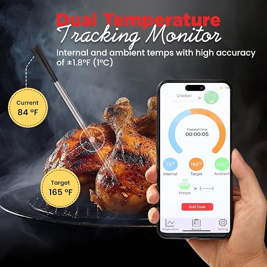 Meat Thermometer Digital Wireless –IP67 Waterproof, 48h Battery Life, Grill - Image 5