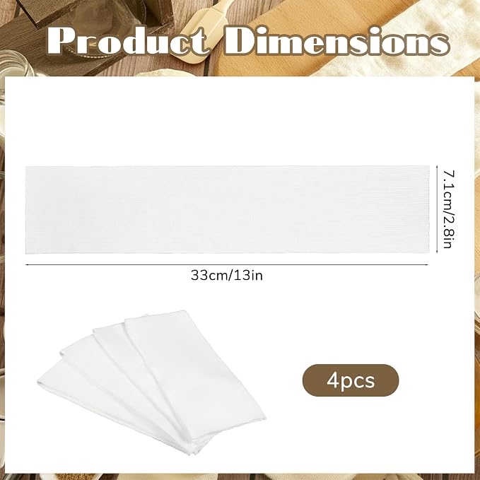4 Rolling Pin Covers 14.96 x 1.97 Inch Cotton White Rolling Pin Sock Sleeve - Image 2